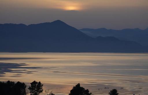 Shkodra Lake at sunset, Albania