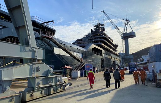 Kjell Inge Rokke superyacht rev ocean in brattvag at vard shipyard