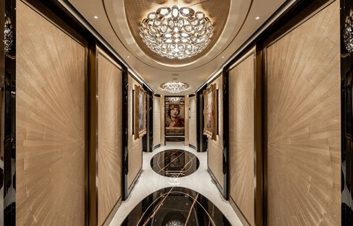 Charter yacht KISMET interior corridor 