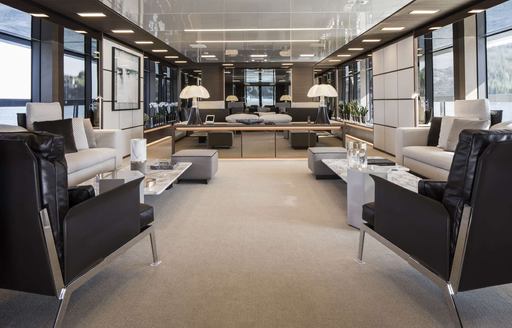 Charter yacht SEVEN SINS main salon overview