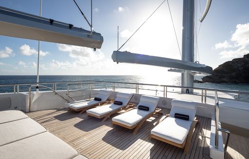 Loungers onboard charter yacht BLACK PEARL
