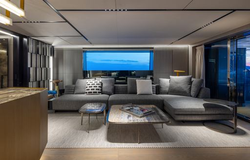 Charter yacht BEL1 interior lounge area