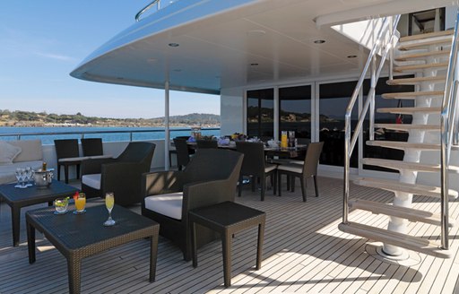 My Little Violet aft deck dining area