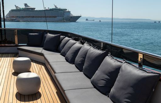 Exterior seating onboard charter yacht SCORPIOS