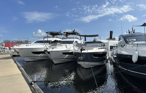 Motor yachts berthed at FLIBS