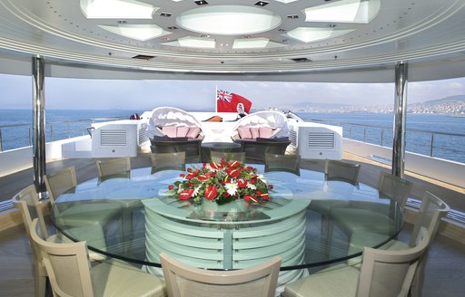 Skylounge on board charter yacht KINTA