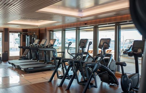 Gym and equipment onboard charter yacht RENAISSANCE