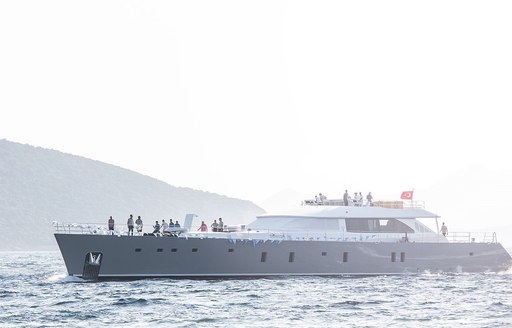 Superyacht All About u 2 on the water