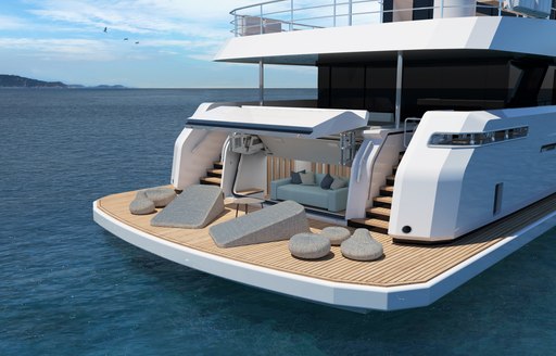 Beach club on board charter yacht EMOCEAN