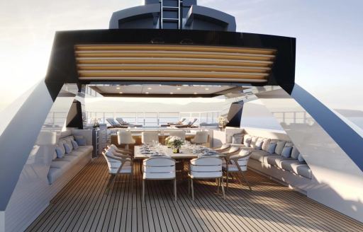 Charter yacht QU2 exterior seating area