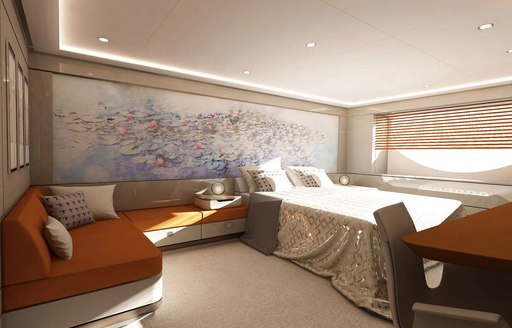 guest suite on soaring yacht