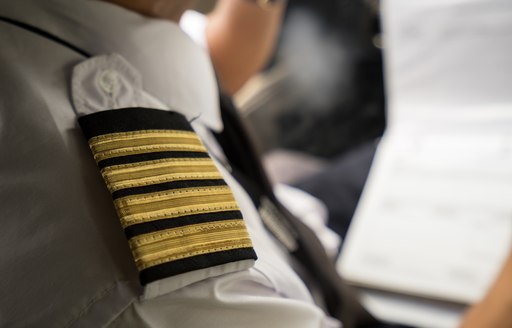 Close up of a Captain's stripes on a yacht