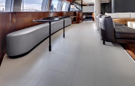 Ultramodern interior of charter yacht VERTIGO