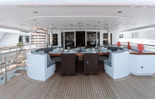 Charter yacht RARE FIND exterior seating area