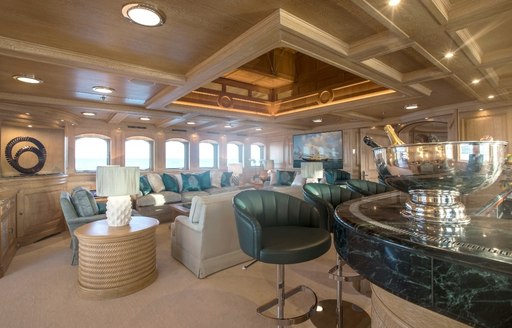 new bar in the skylounge of superyacht NERO