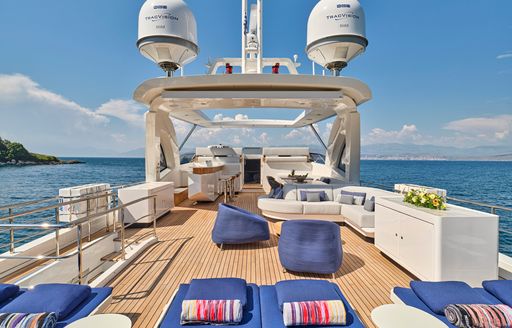 Charter yacht VOLANTE exterior deck space with seating