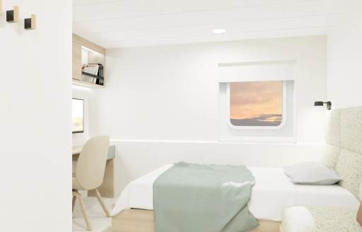 Project RV11000 cabin rendering with single berth