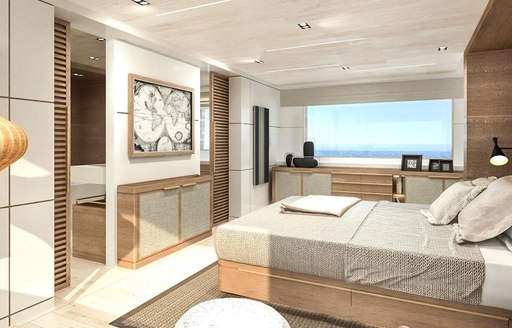 main cabin on superyacht mimi la sardine 