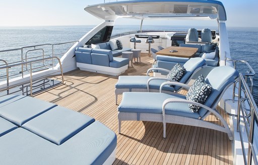 Sundeck on luxury yacht HALLELUJAH