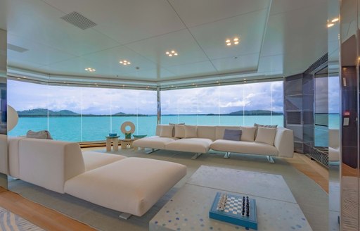 Sky lounge on board charter yacht WANDERLUST