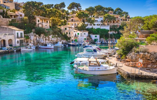 sleepy fishing village in beautiful island of mallorca