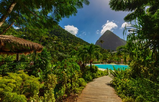 Santa Lucia - La Souffriere bay - Caribbean Island, Beautiful white sand beach in Saint Lucia, Caribbean Islands