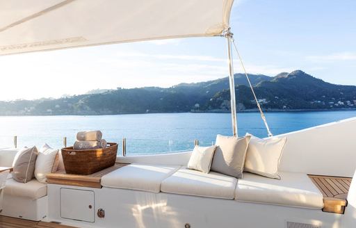 Sundeck on board charter yacht REVELRY