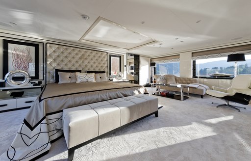 full-beam master suite on board luxury yacht LILI