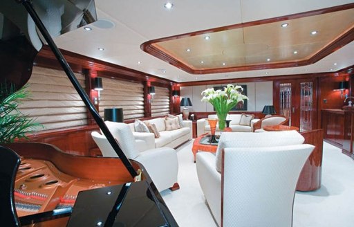 Interior of charter yacht LA DEA II