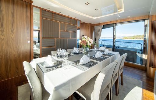 Charter yacht BLACK MAMBA interior dining area