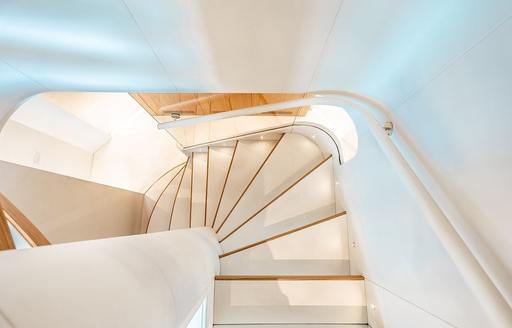 Charter yacht KOJU interior stairwell