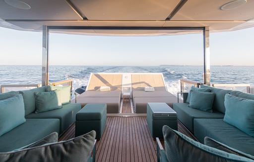 Charter yacht WYLDECREST exterior seating area