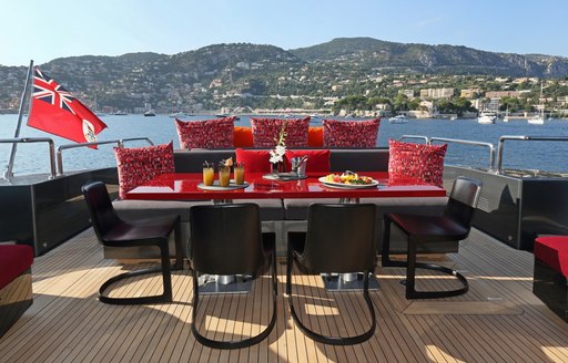 superyacht KOJI al fresco dining area