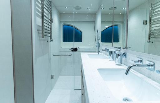 Charter yacht ASCEND ensuite with dual sinks