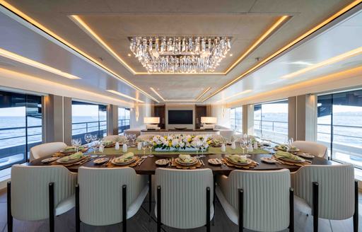 Superyacht charter SYMMETRY interior dining area