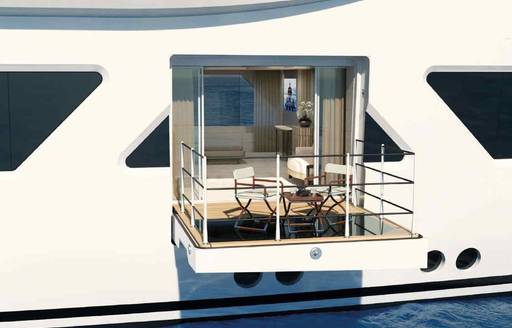 Charter yacht ALVA fold-down balcony