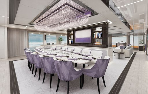 formal dining salon superyacht tatiana