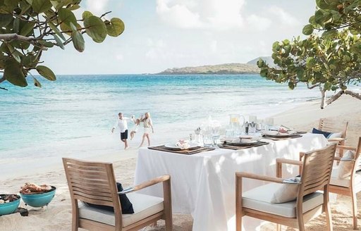 beach picnic on luxury yacht 