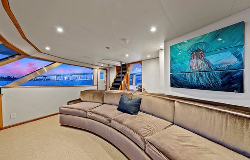 Charter yacht EL REY interior seating area