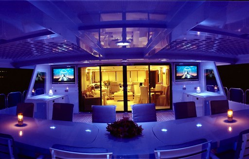 bar on superyacht magna grecia