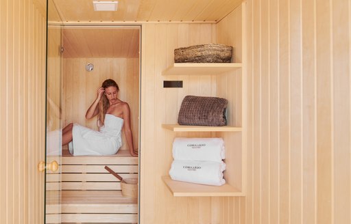 Sauna onboard SY Corsario