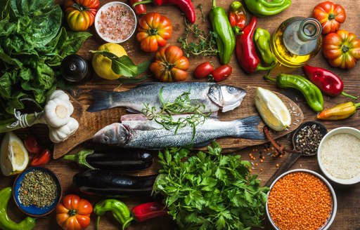 Mediterranean meal being prepared