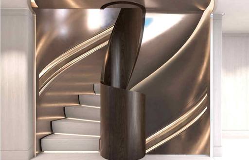 Charter yacht ALVA interior staircase