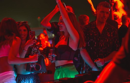 DJ set in action with dancers at Iris Yas Marina