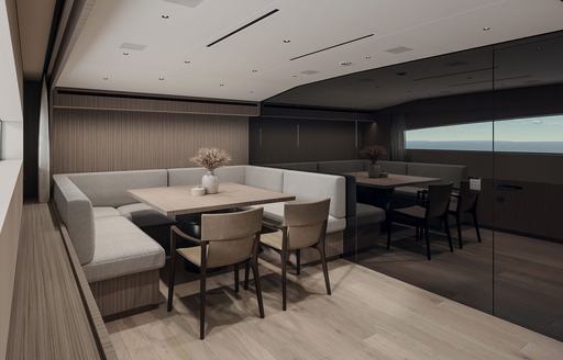 Charter yacht TELL NO ONE dining area