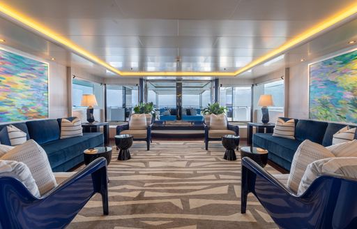 Interiors onboard charter yacht ETERNITY