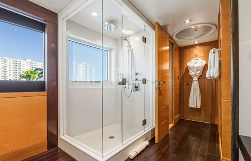 Charter yacht NOVERRA ensuite with separate shower cubicle
