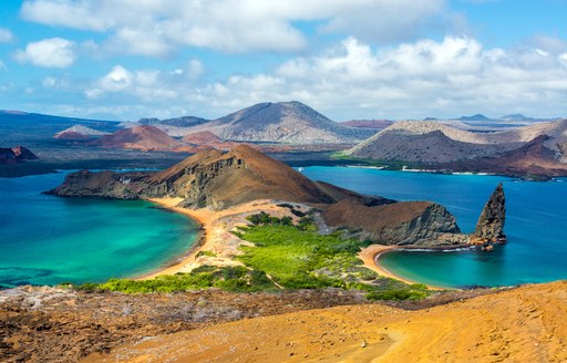 Pinnacle Rock on Bartolome beach, Galapagos