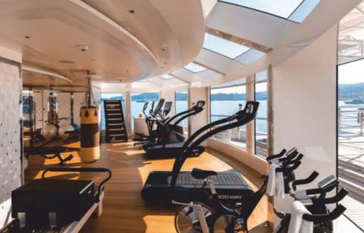 Charter yacht LADY S gym overview