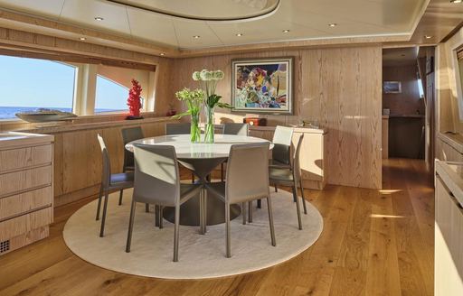 Charter yacht STAR LINK interior dining area